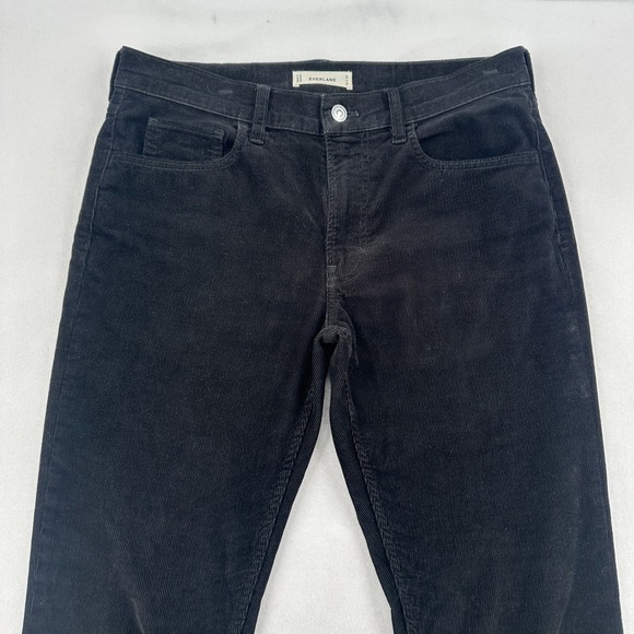 Everlane Mens Black Corduroy Straight Leg Pants Size 30x30 Preppy Designer Y2K - Picture 3 of 8